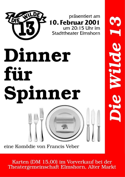 Plakat für 2001 - Dinner für Spinner